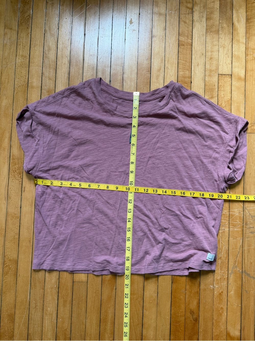 Vuori Sunset Easy Tee in Mar Pima Cotton Slub Cuffed Cap Sleeve Women's Sz. M - Picture 5 of 6